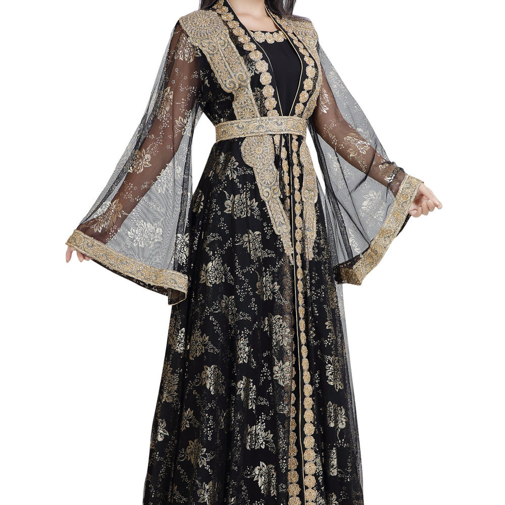 
                  
                    Arabian Gown Net Fabric Jasmine Bridesmaid Caftan - Maxim Creation
                  
                