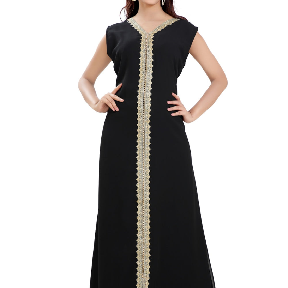 Maxi Dress In Black For Daily Use - Maxim Creation