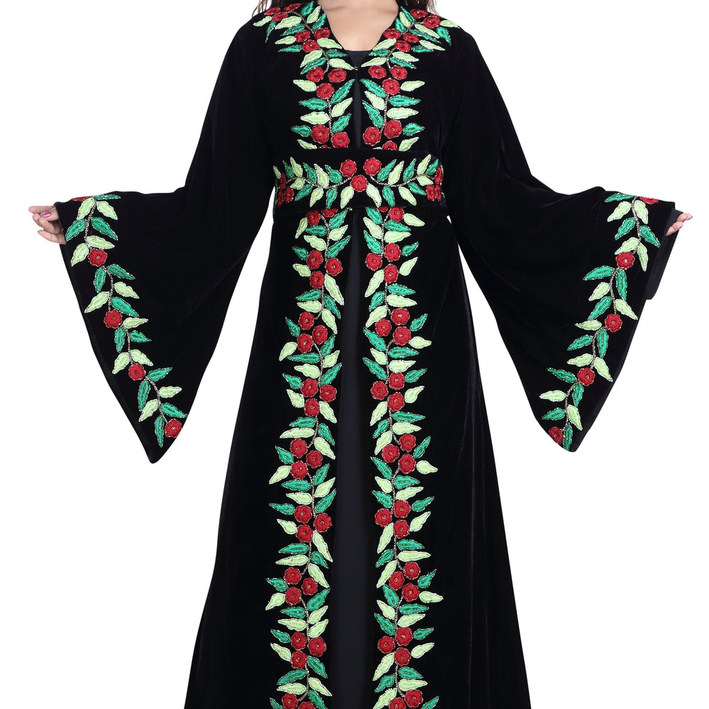 
                  
                    Modern Kaftan Floral Machine Embroidered Jellabiya Gown - Maxim Creation
                  
                