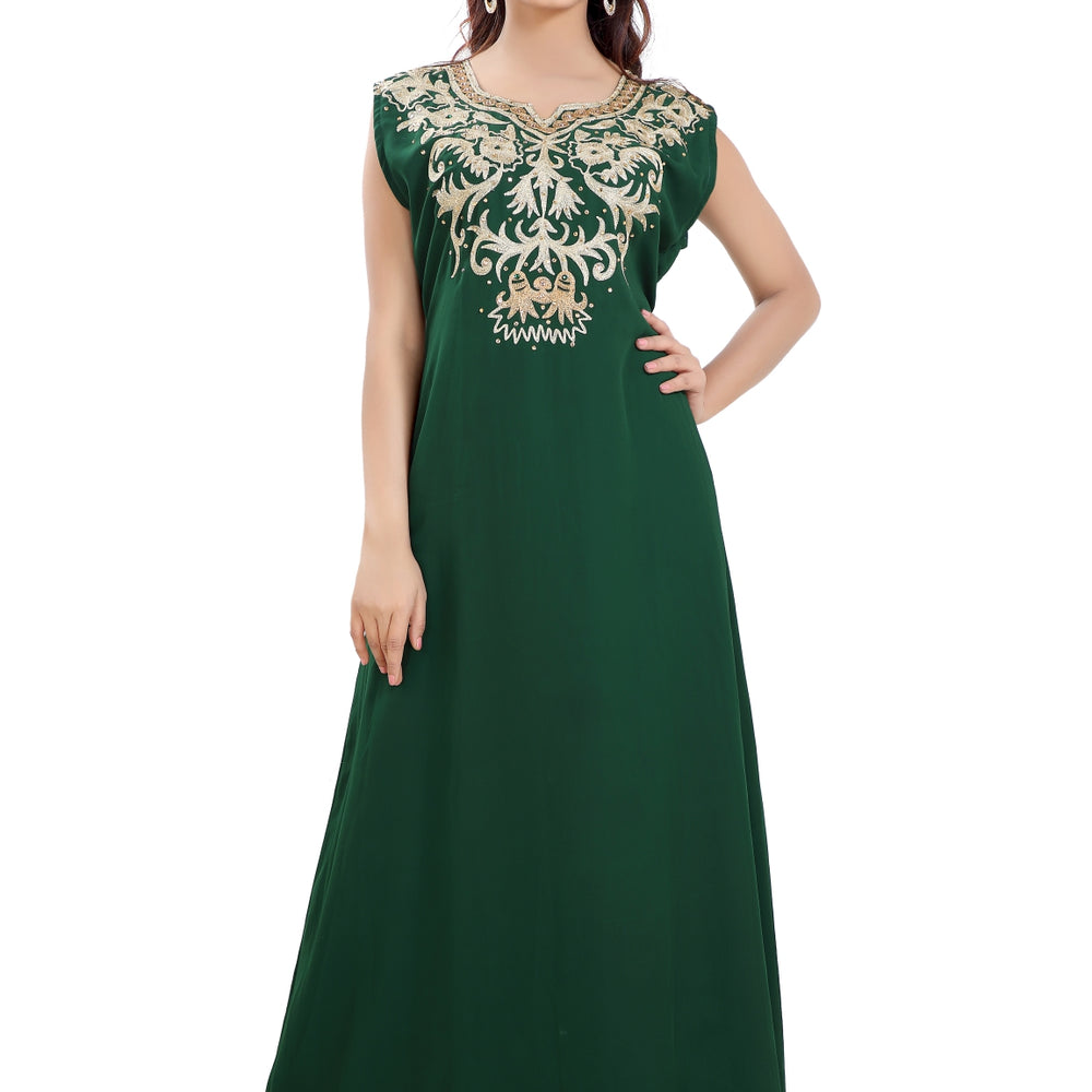 
                  
                    Moroccan Gown Aari Machine Embroidered Dress - Maxim Creation
                  
                