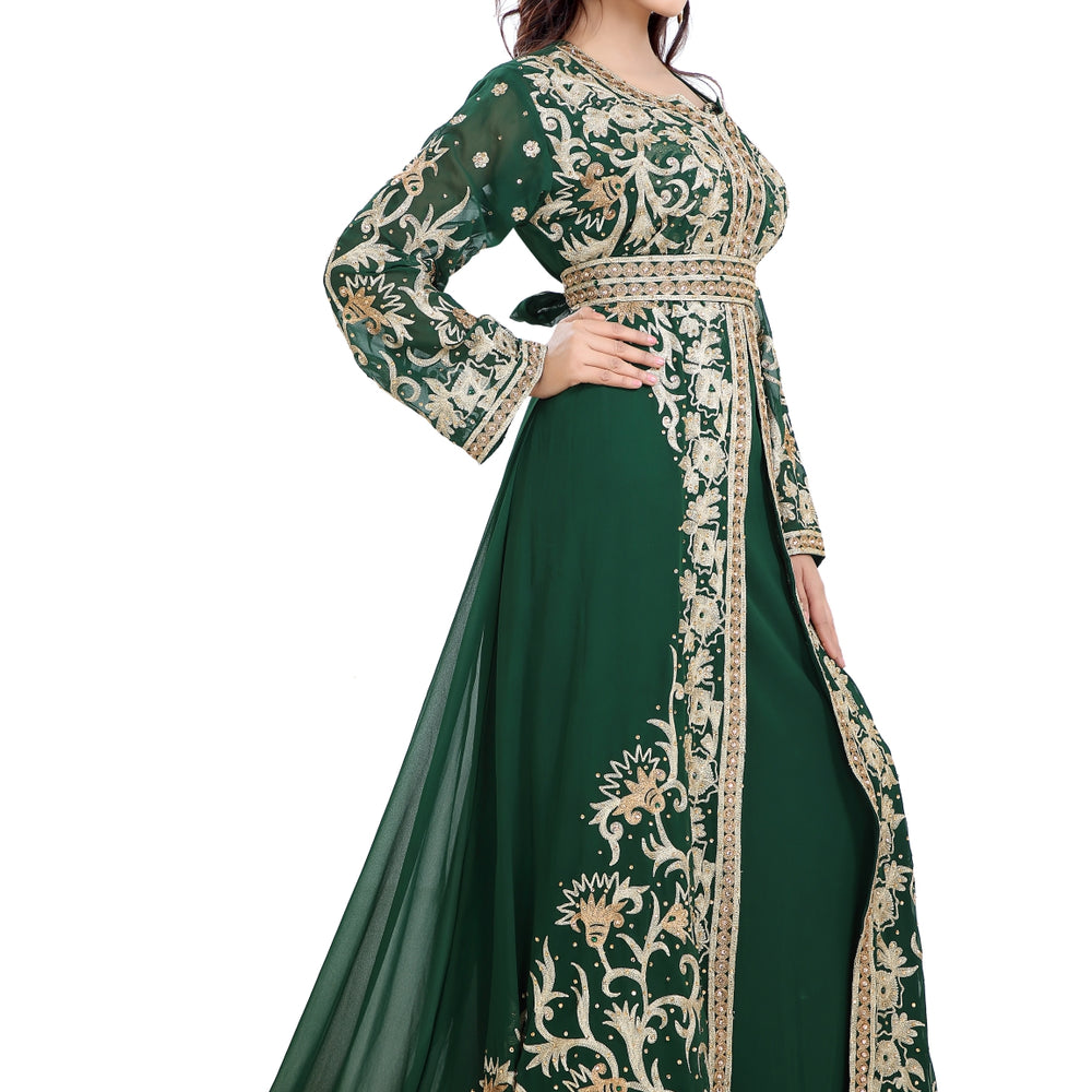 
                  
                    Moroccan Gown Aari Machine Embroidered Dress - Maxim Creation
                  
                