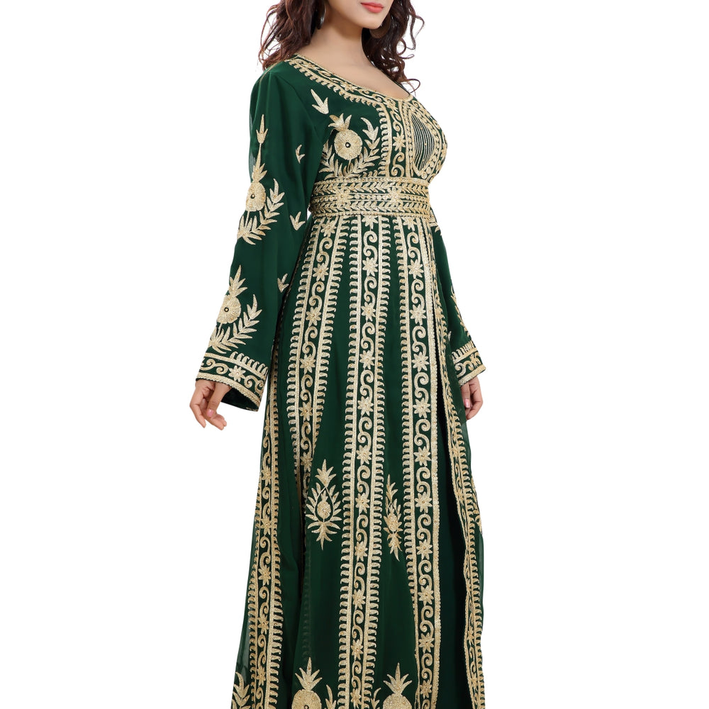 
                  
                    Dubai Gown Machine Embroidered Wedding Dress - Maxim Creation
                  
                