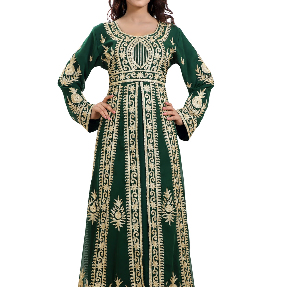 
                  
                    Dubai Gown Machine Embroidered Wedding Dress - Maxim Creation
                  
                