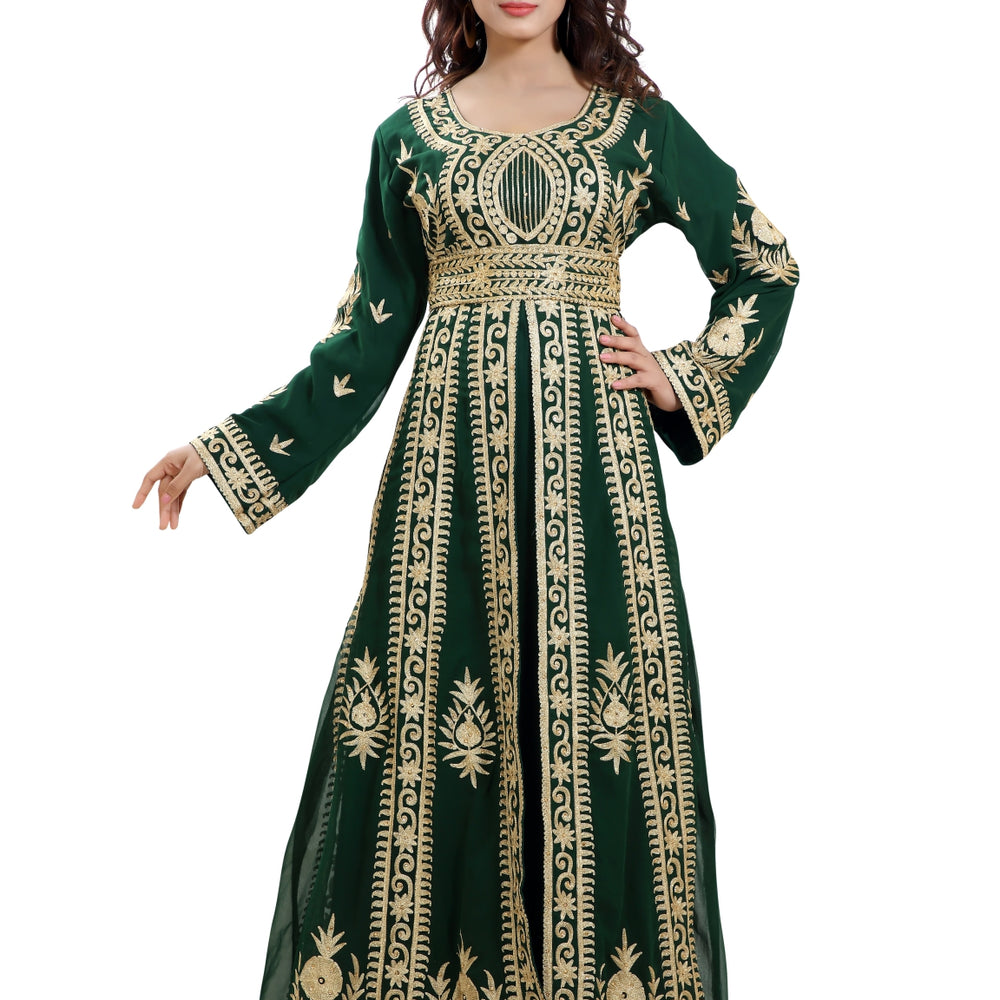 Dubai Gown Machine Embroidered Wedding Dress - Maxim Creation