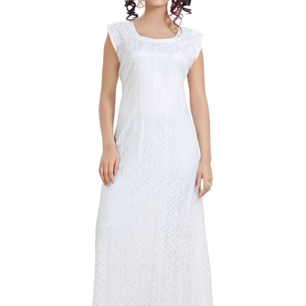 
                  
                    Night Gown in Flower Net Fabric Maxi Dress - Maxim Creation
                  
                