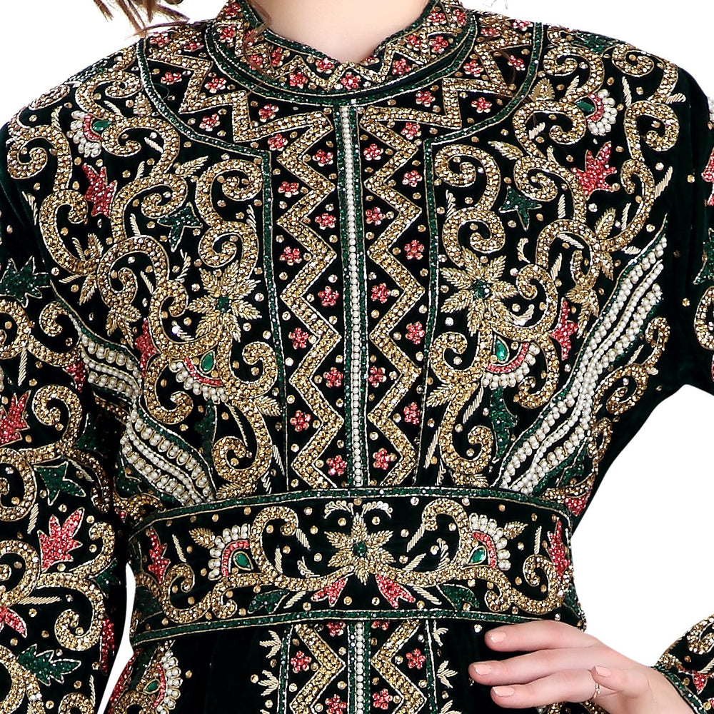 
                  
                    Wedding Gown in Black Velvet Fabric - Maxim Creation
                  
                