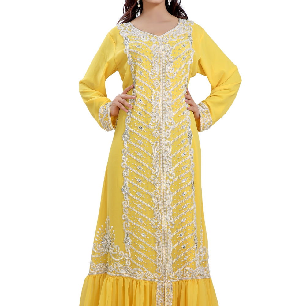 
                  
                    Party Gown Jalabiya With Embroidered Robe - Maxim Creation
                  
                