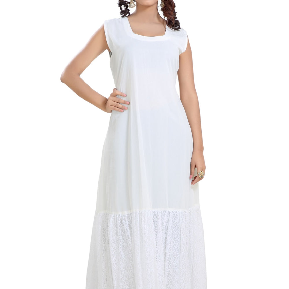 Boho Style Cream Maxi Dress - Maxim Creation