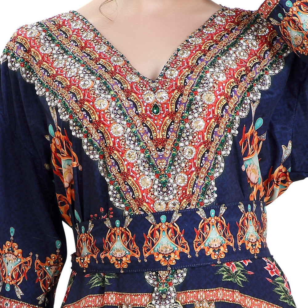 
                  
                    Beach Dress With Crystal Bead Printed Caftan - Maxim Creation
                  
                