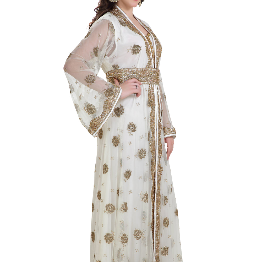 
                  
                    Golden Beaded Arabian Caftan Dress - Maxim Creation
                  
                