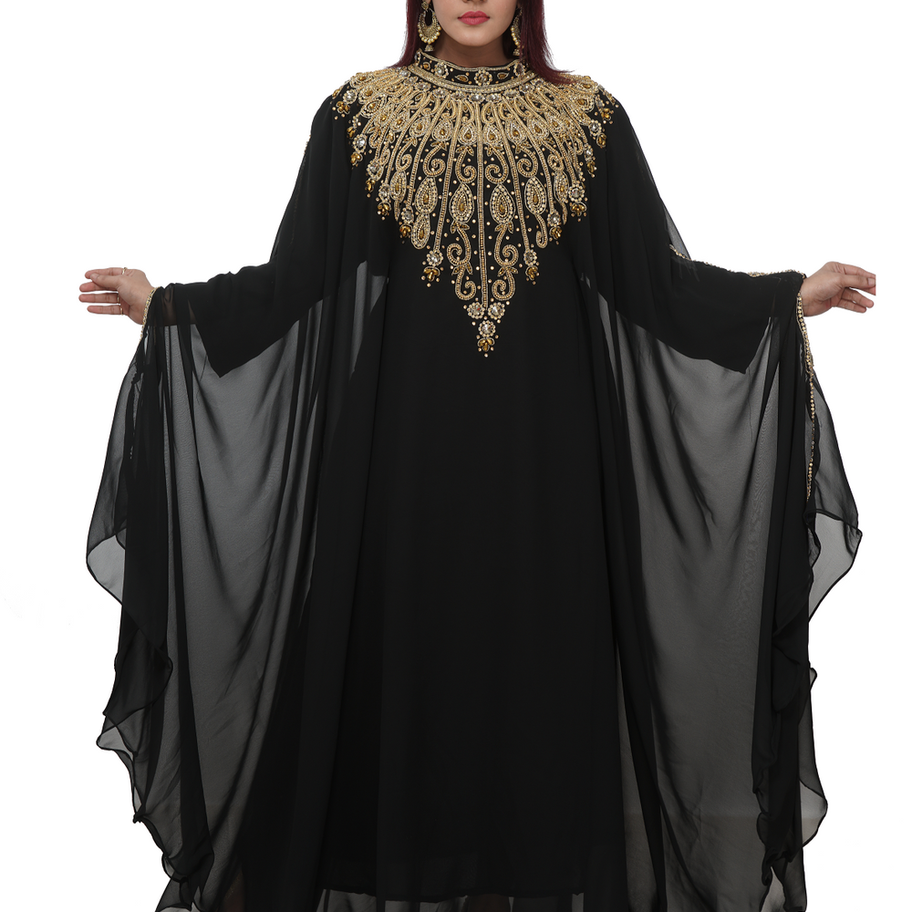 
                  
                    Designer Kaftan with Rhinestone Embroidery - Maxim Creation
                  
                