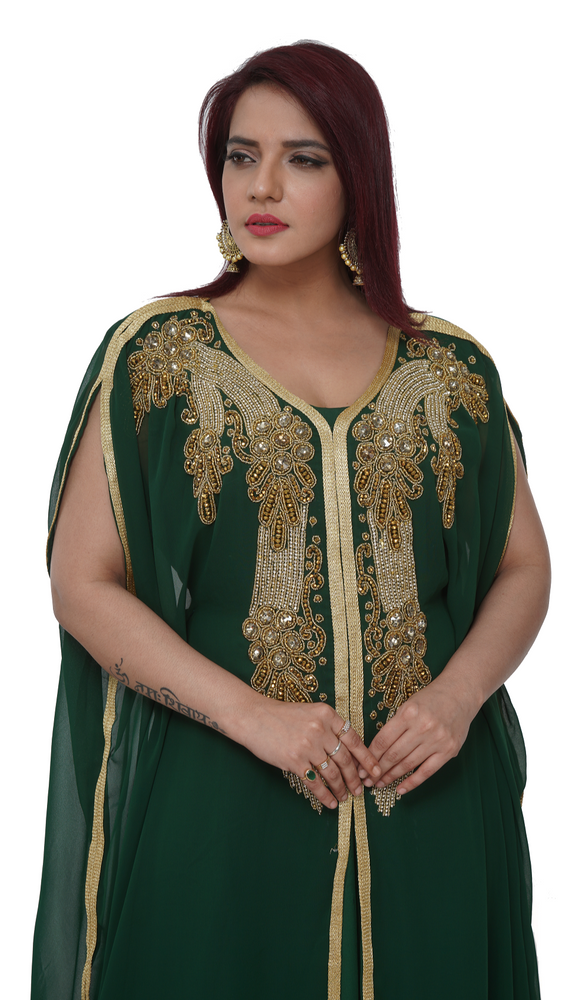 
                  
                    Designer Abaya With Golden Beads Maxi Gown - Maxim Creation
                  
                