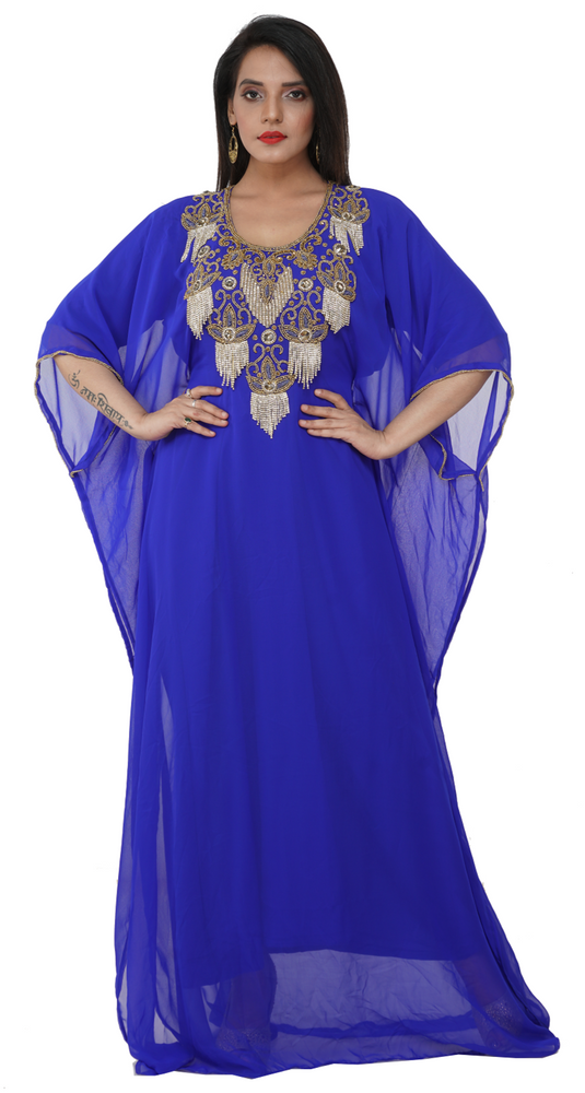 
                  
                    Henna Party Gown Embroidered Farasha - Maxim Creation
                  
                