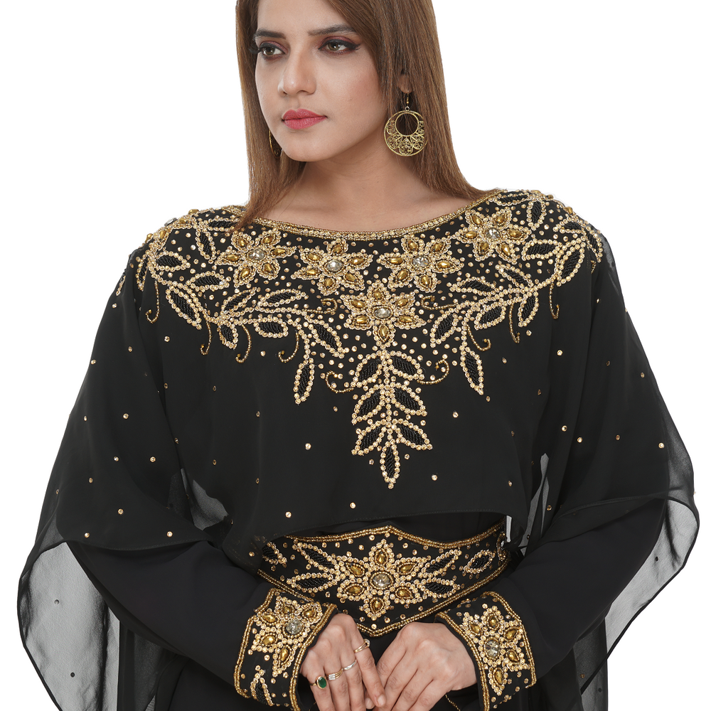 
                  
                    Kaftan Gown with Floral Embroidery Work - Maxim Creation
                  
                