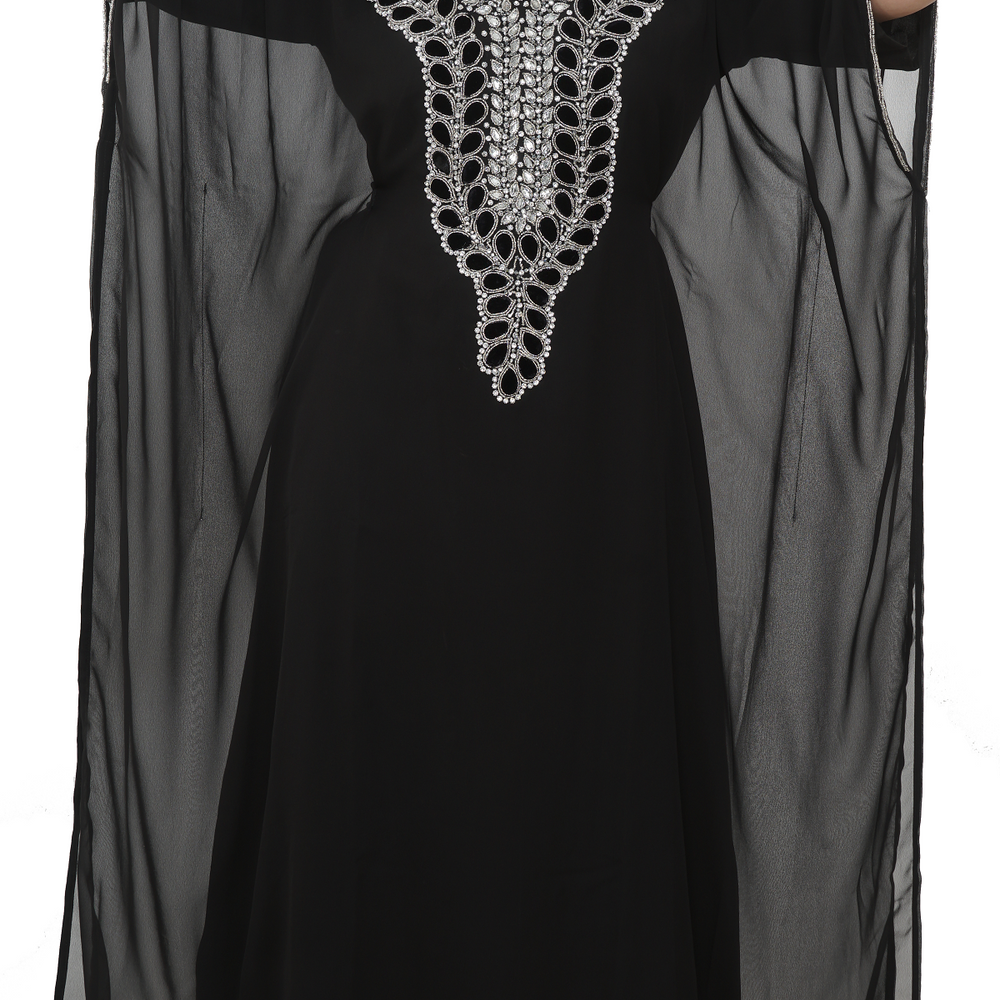 
                  
                    Embroidered Maxi Dress With Black Velvet Beaded - Maxim Creation
                  
                
