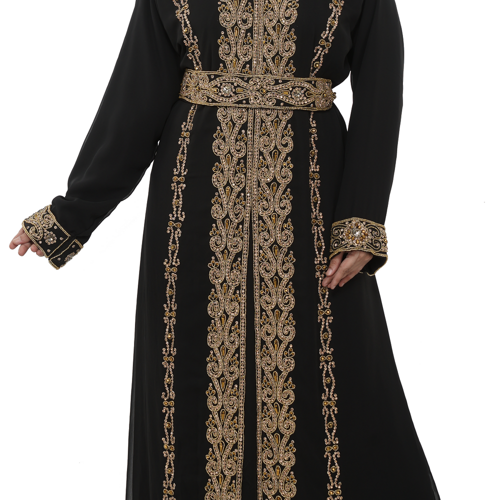 Arabian Caftan With Golden Beads - Maxim Creation