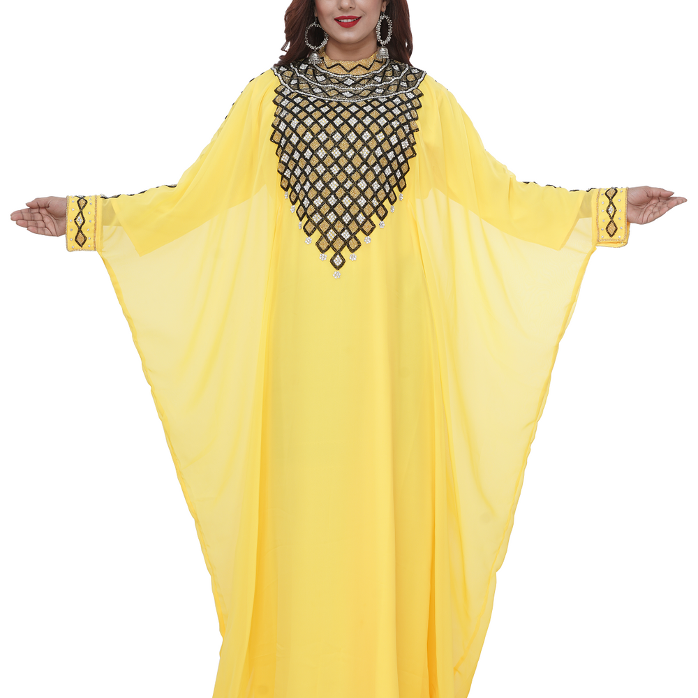 
                  
                    Arabian Kaftan with Chequered Embroidery Work - Maxim Creation
                  
                