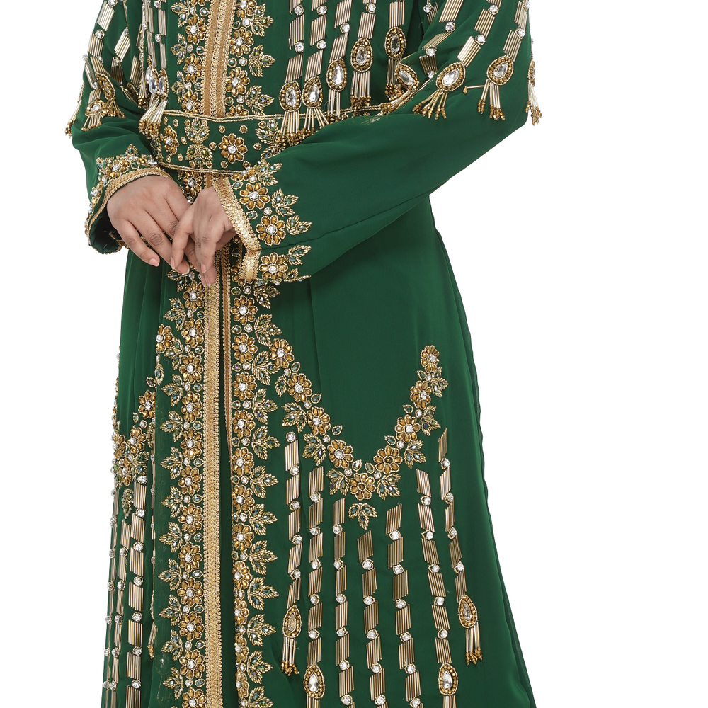 
                  
                    Henna Party Kaftan With Golden Floral Embroidery - Maxim Creation
                  
                