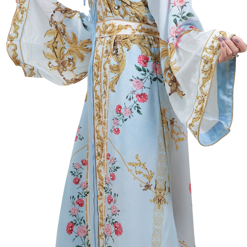 
                  
                    Floral Digital Printed Kaftan with Pearl Beads - Maxim Creation
                  
                