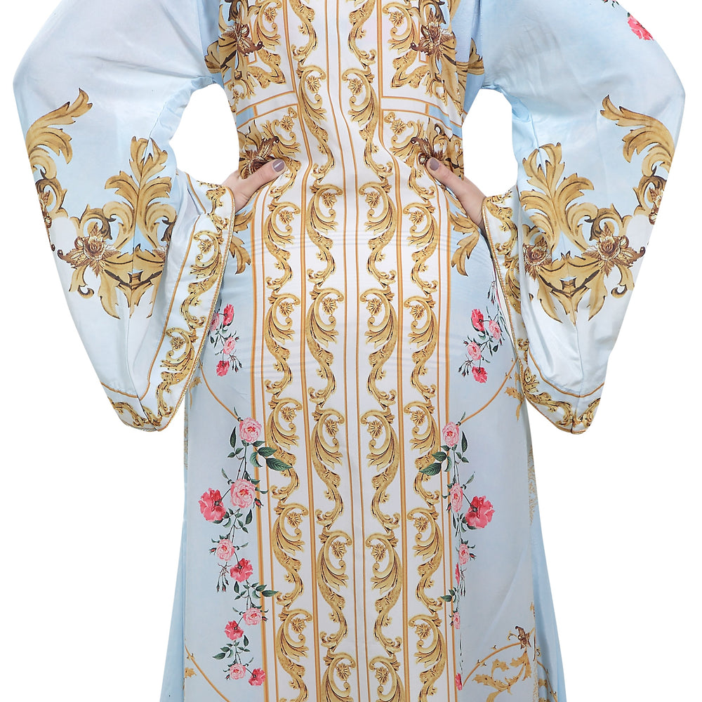 
                  
                    Floral Digital Printed Kaftan with Pearl Beads - Maxim Creation
                  
                