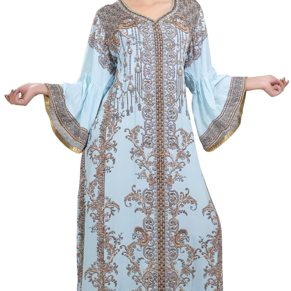 
                  
                    Digital Printed Party Gown With Crystal Embroidered - Maxim Creation
                  
                