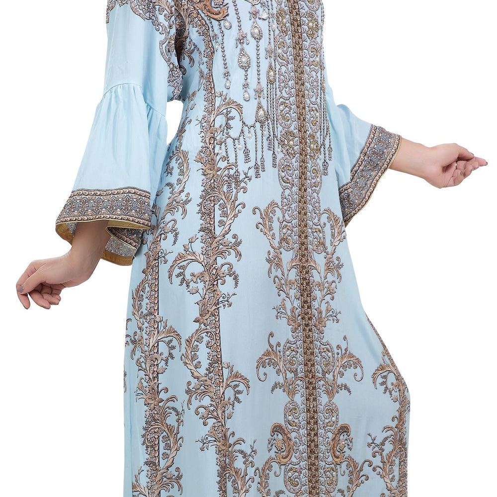 
                  
                    Digital Printed Party Gown With Crystal Embroidered - Maxim Creation
                  
                