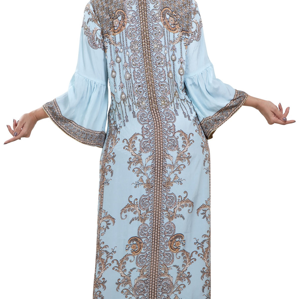 
                  
                    Digital Printed Party Gown With Crystal Embroidered - Maxim Creation
                  
                