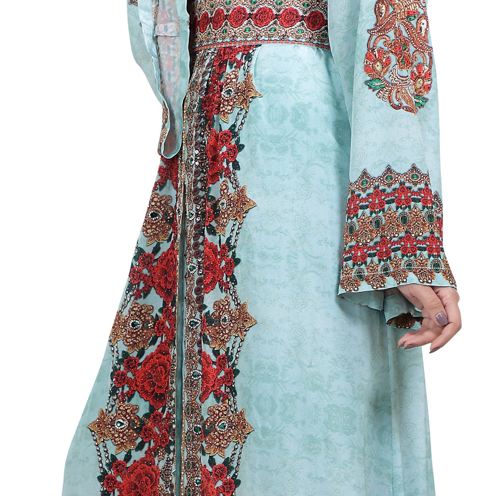 
                  
                    Red Rose Floral Digital Printed Kaftan - Maxim Creation
                  
                