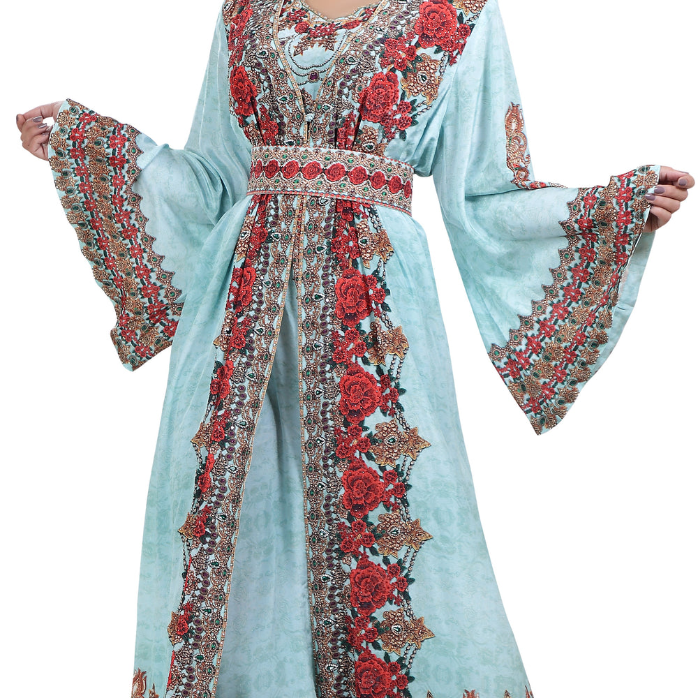 
                  
                    Red Rose Floral Digital Printed Kaftan - Maxim Creation
                  
                