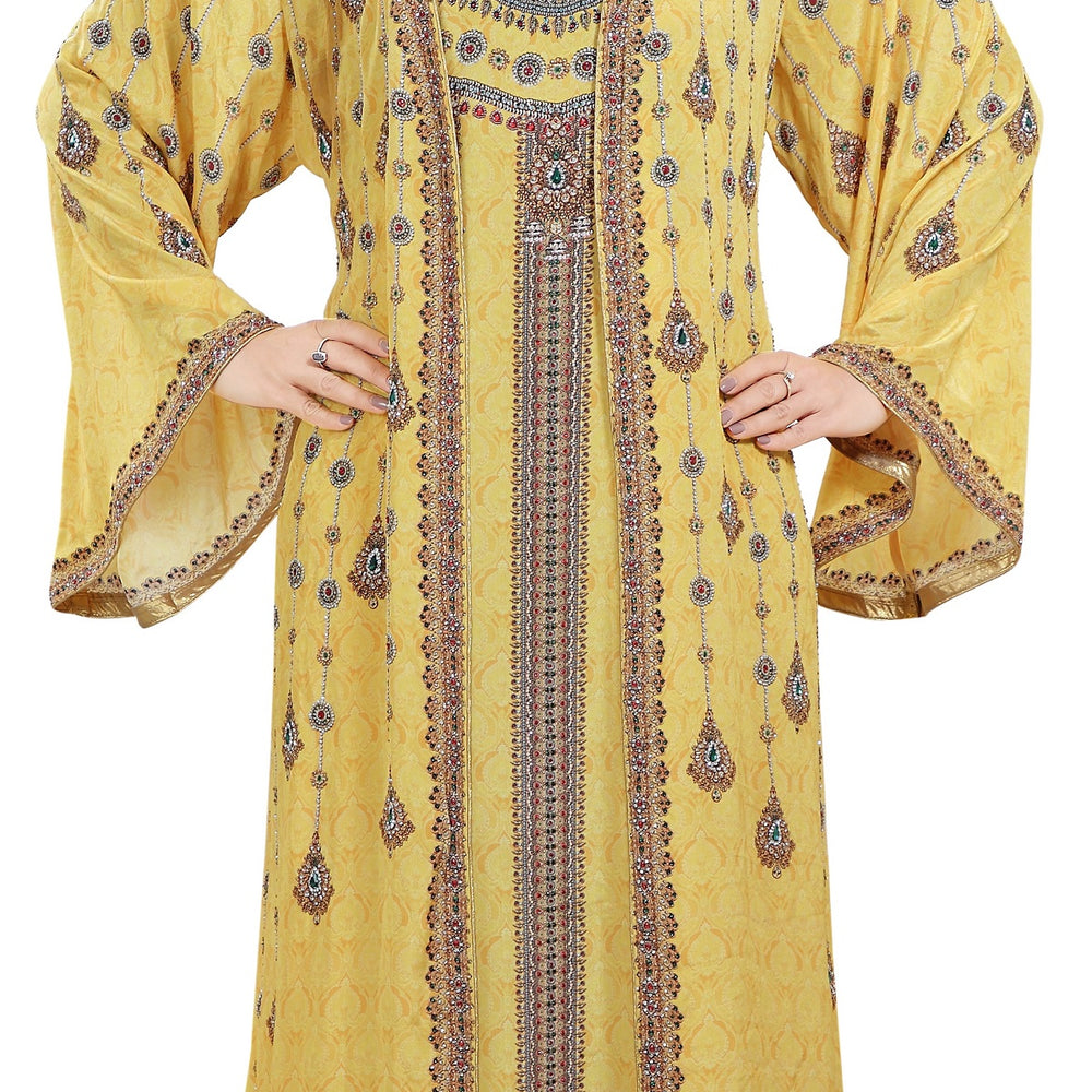 
                  
                    Dubai Caftan Hand Crafted Digital Printed Abaya Maxi - Maxim Creation
                  
                