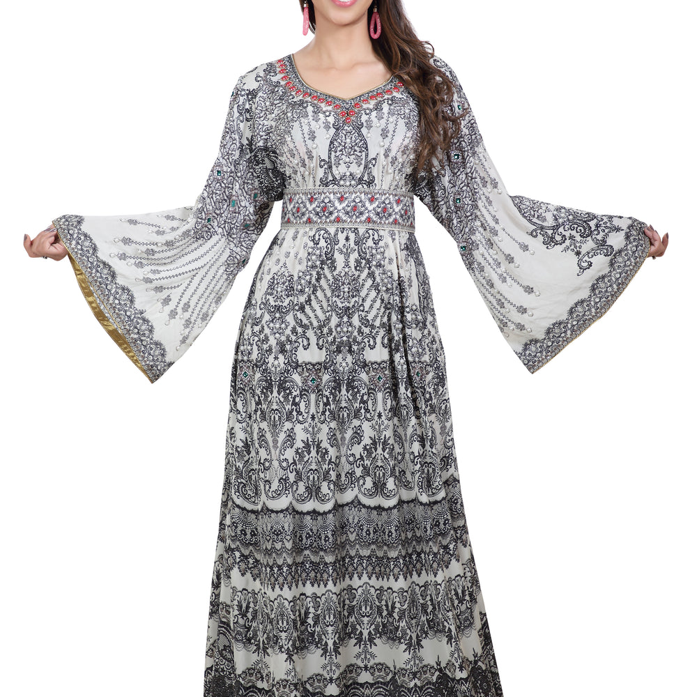 
                  
                    Vintage Printed Maxi With Geometric Embroidery Design - Maxim Creation
                  
                