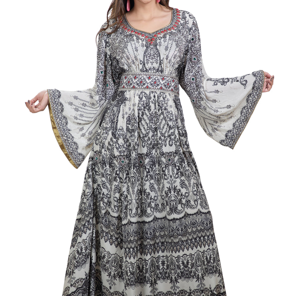 
                  
                    Vintage Printed Maxi With Geometric Embroidery Design - Maxim Creation
                  
                