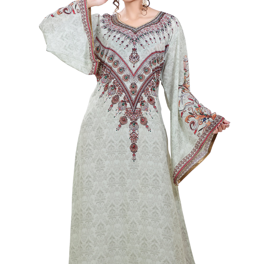 
                  
                    Persian Printed Maxi With Mix Embroidered Beads - Maxim Creation
                  
                