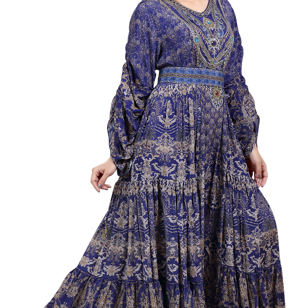 
                  
                    Cocktail Party Printed Kaftan With Crystal Luxe Beads - Maxim Creation
                  
                