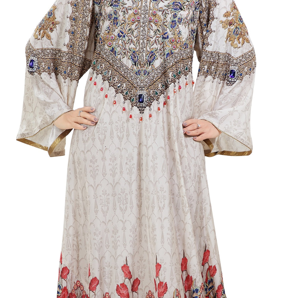 
                  
                    Floral Digital Printed Maxi with Multi colour Beads - Maxim Creation
                  
                