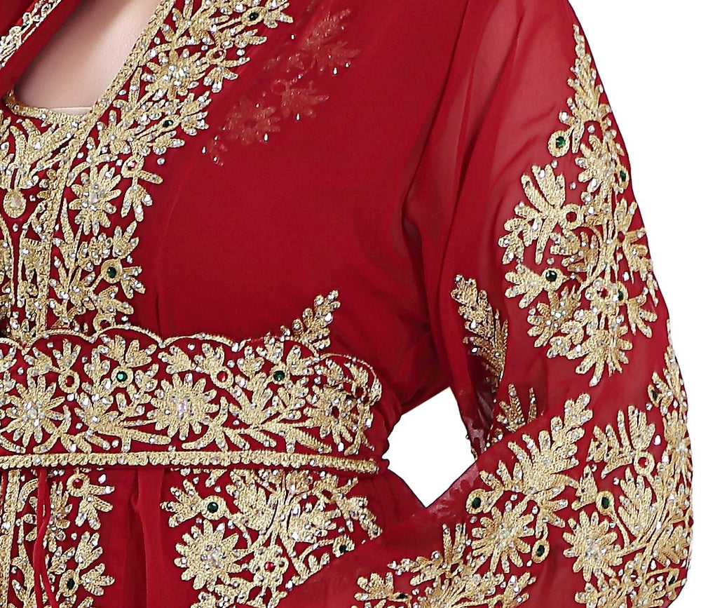 
                  
                    Maroon Jellabiya Moroccan Caftan Dress - Maxim Creation
                  
                