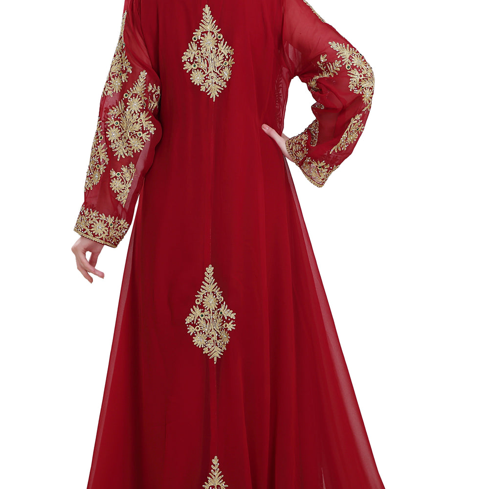 
                  
                    Maroon Jellabiya Moroccan Caftan Dress - Maxim Creation
                  
                