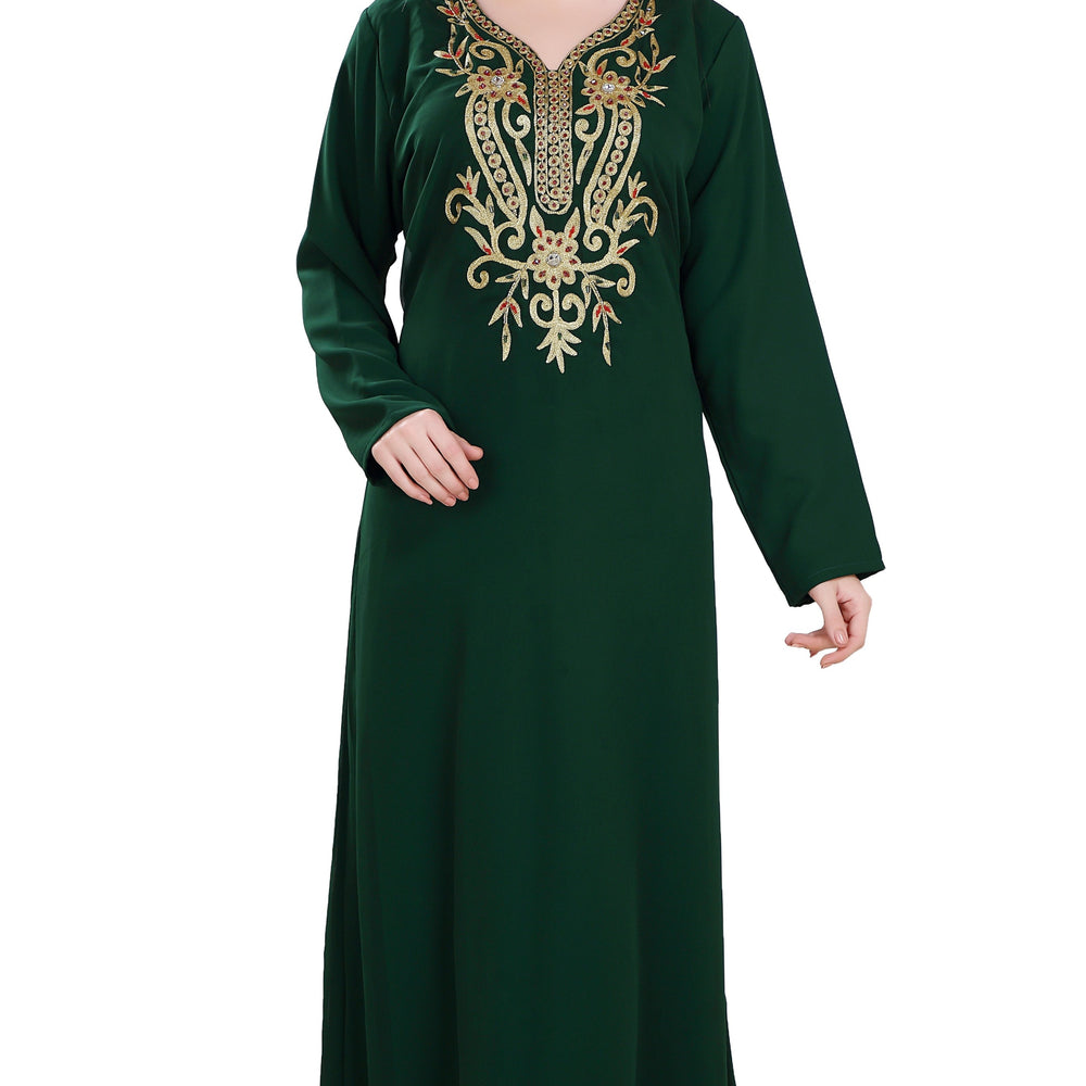 
                  
                    Designer Kaftan Khaleeji Thobe Gown - Maxim Creation
                  
                