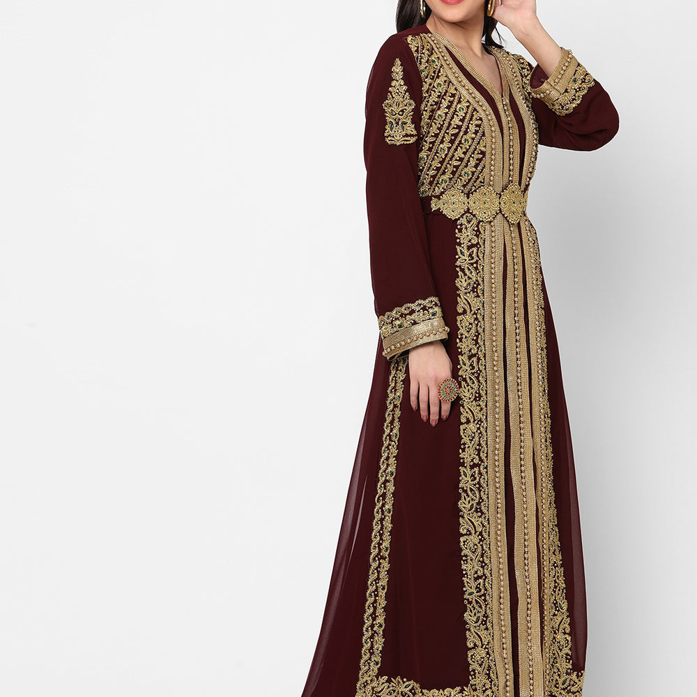 
                  
                    Djellaba Dress Hand Embroidered Gown - Maxim Creation
                  
                