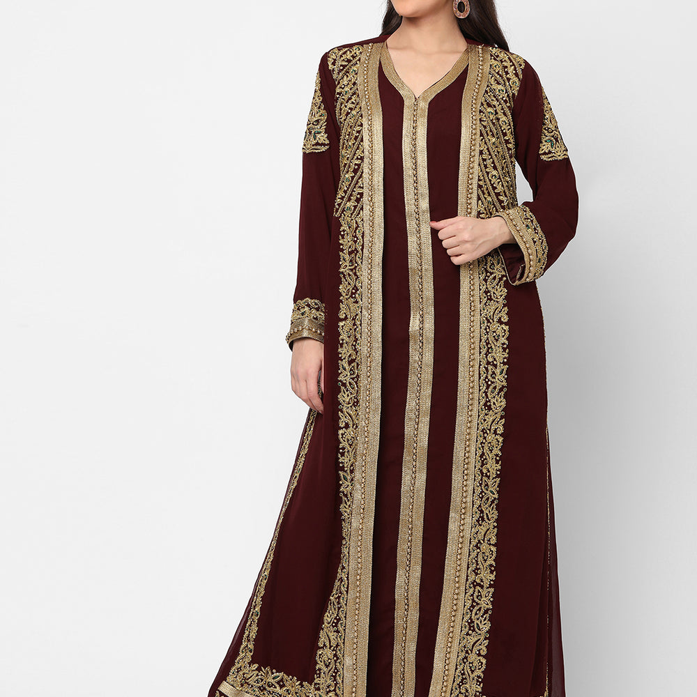 
                  
                    Djellaba Dress Hand Embroidered Gown - Maxim Creation
                  
                