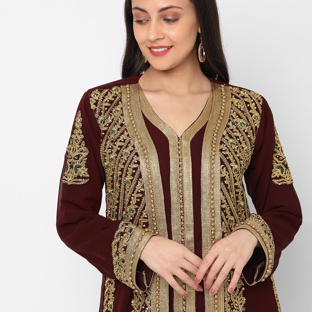 
                  
                    Djellaba Dress Hand Embroidered Gown - Maxim Creation
                  
                
