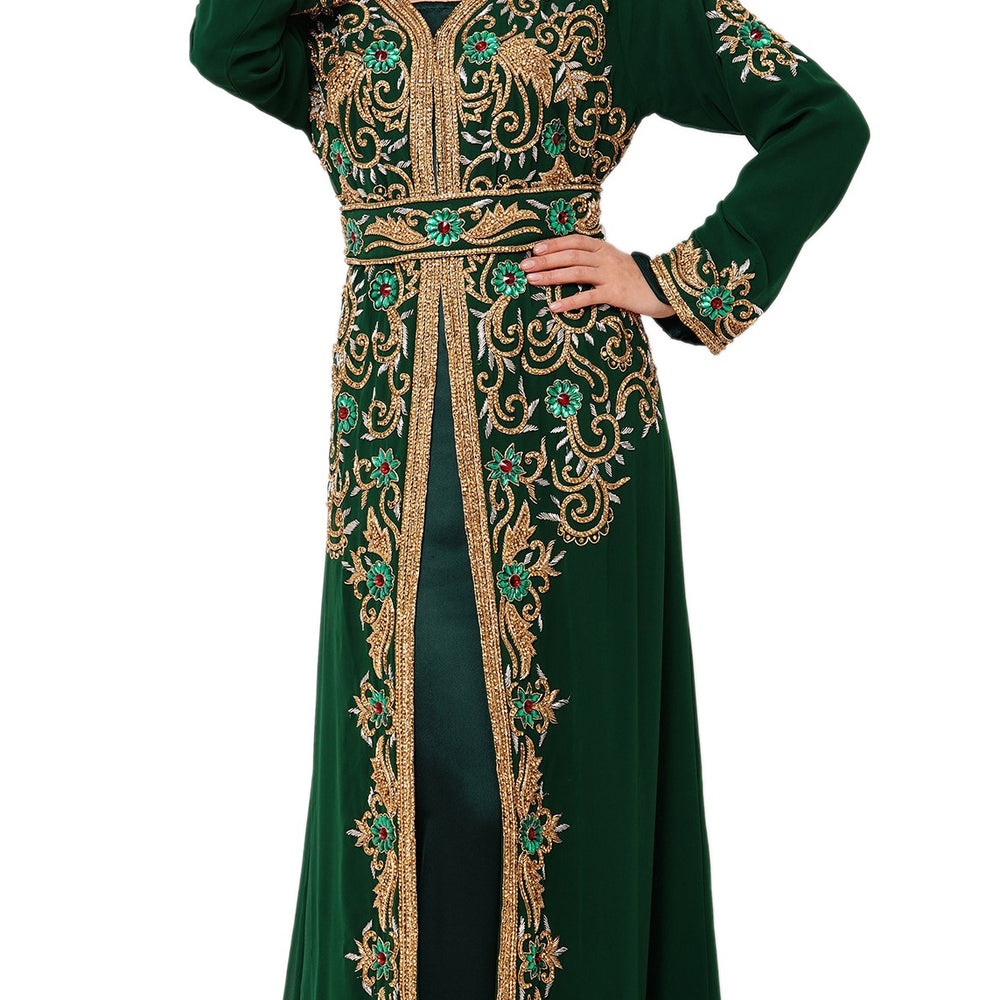 Zardosi Embroidered Kaftan Wedding Gown - Maxim Creation