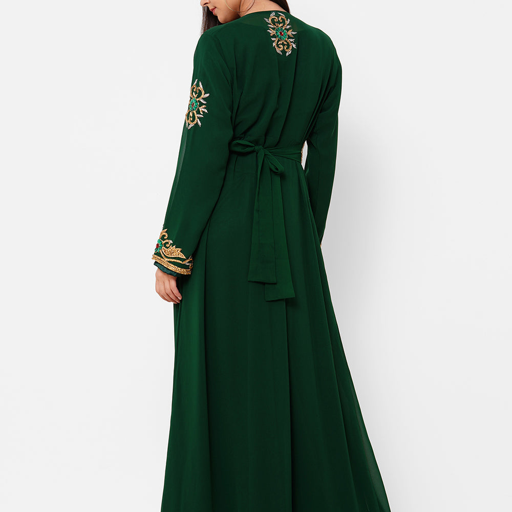 
                  
                    Zardosi Embroidered Kaftan Wedding Gown - Maxim Creation
                  
                