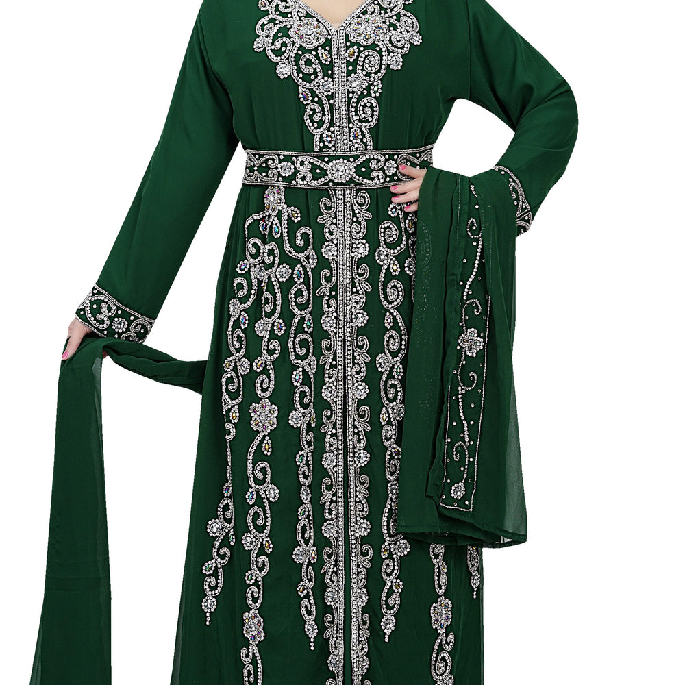 
                  
                    Traditional Abaya With Crystal Luxe Beads - Maxim Creation
                  
                