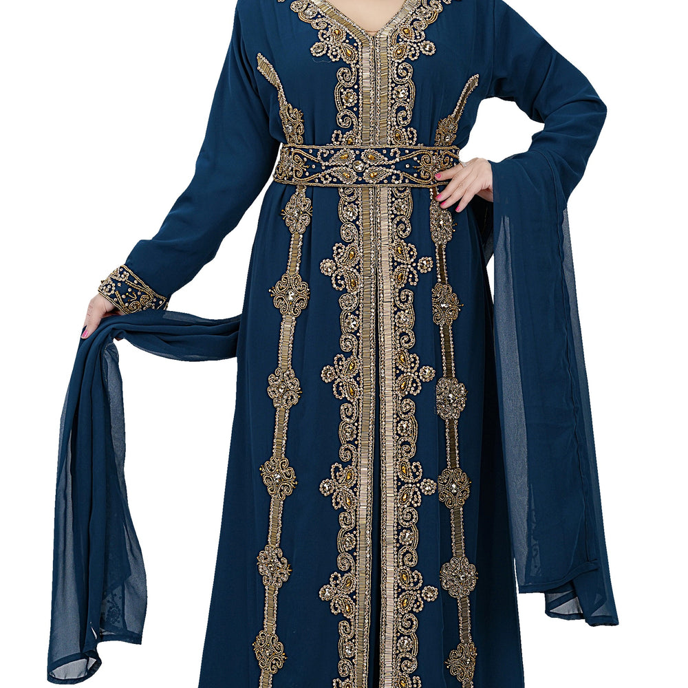 Designer Jalabiya Embroidered Gown - Maxim Creation