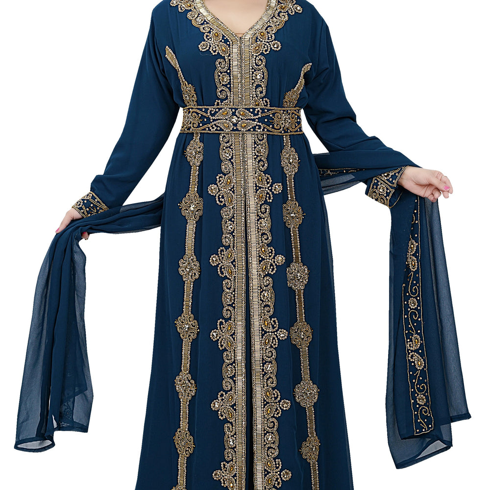 Designer Jalabiya Embroidered Gown - Maxim Creation