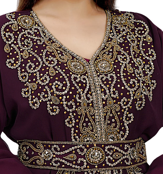 Embroidered Jellabiya Kaftan Gown - Maxim Creation