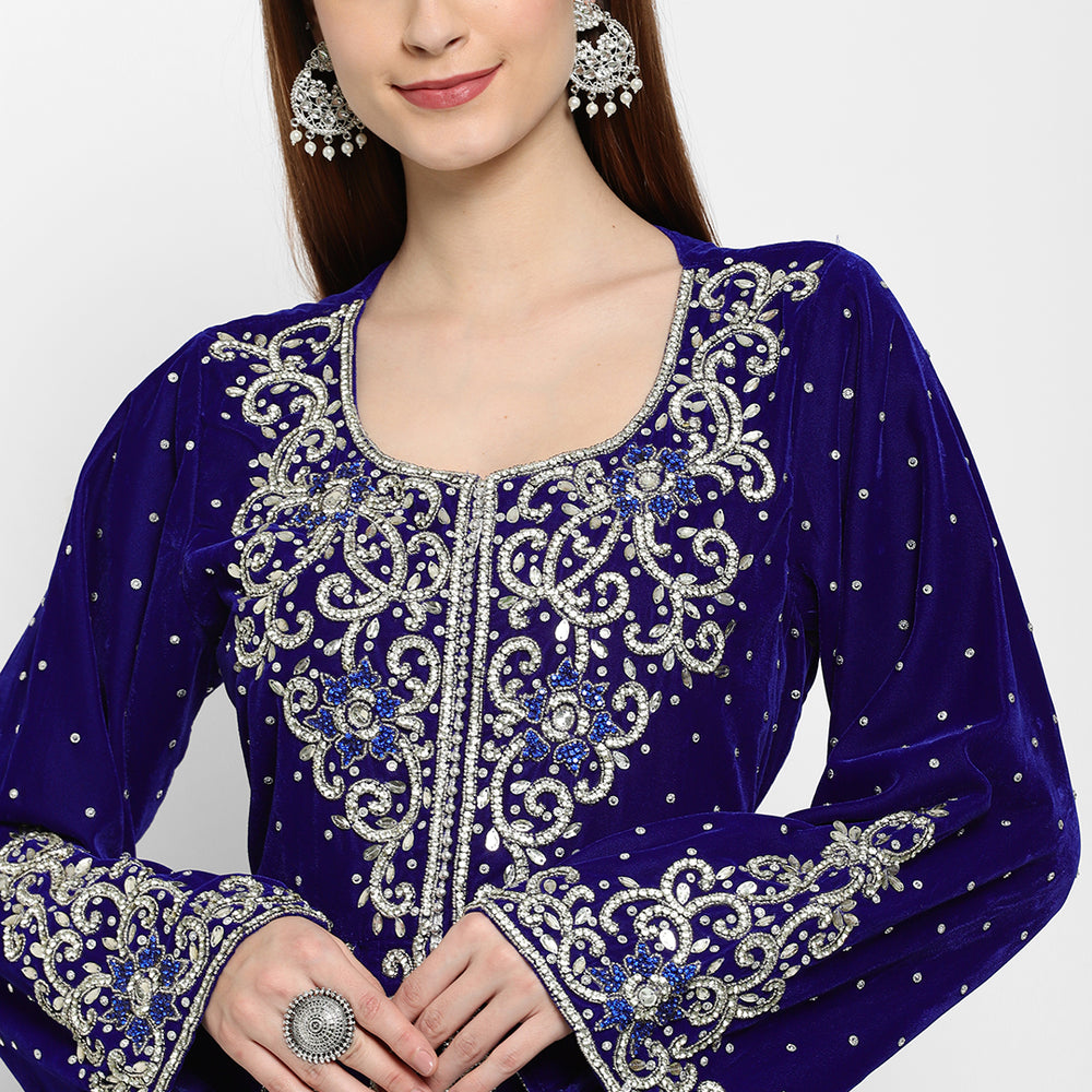 
                  
                    Designer Caftan With Crystal Embroidered Work - Maxim Creation
                  
                