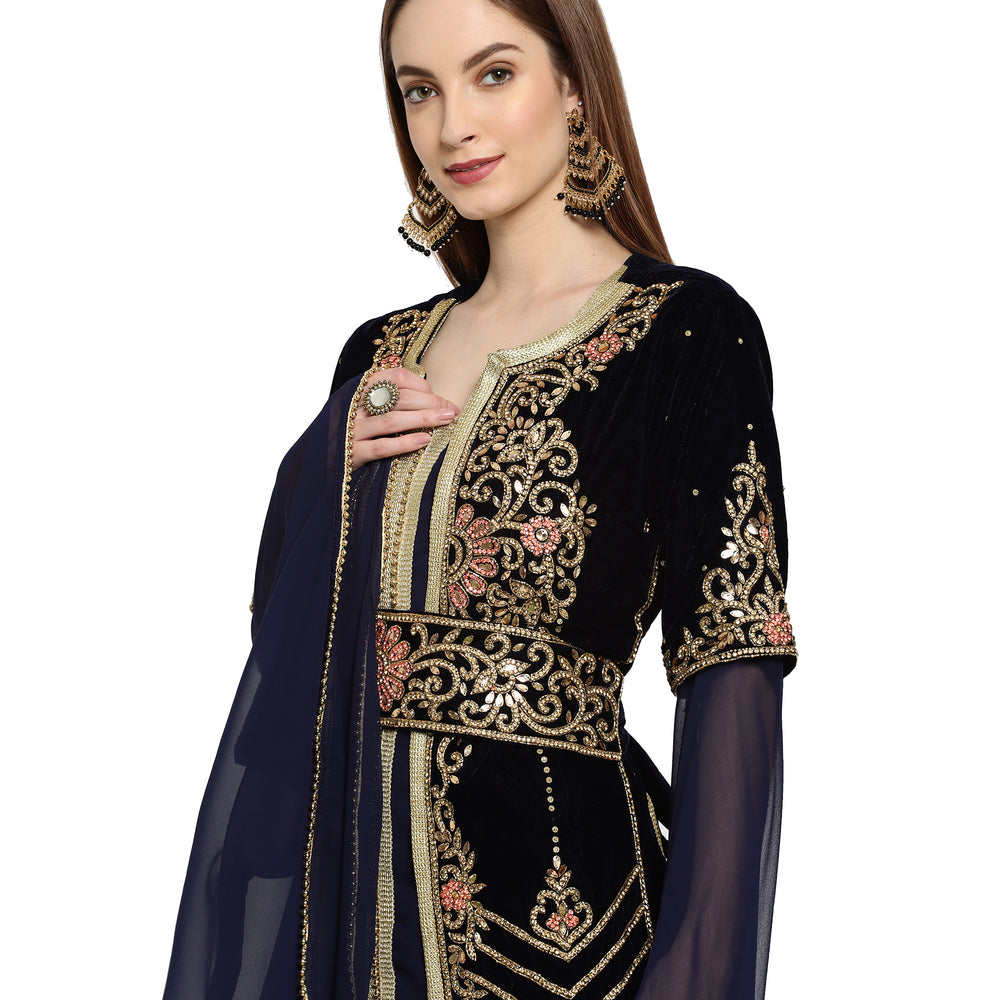 
                  
                    Designer Gown Cocktail Party Gown - Maxim Creation
                  
                