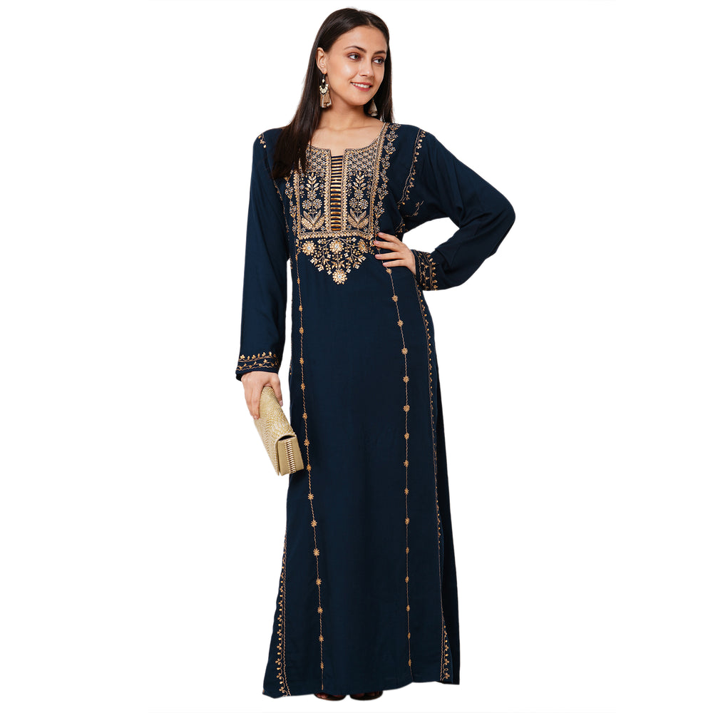 
                  
                    Arabian Abaya Floral Maxi Dress - Maxim Creation
                  
                